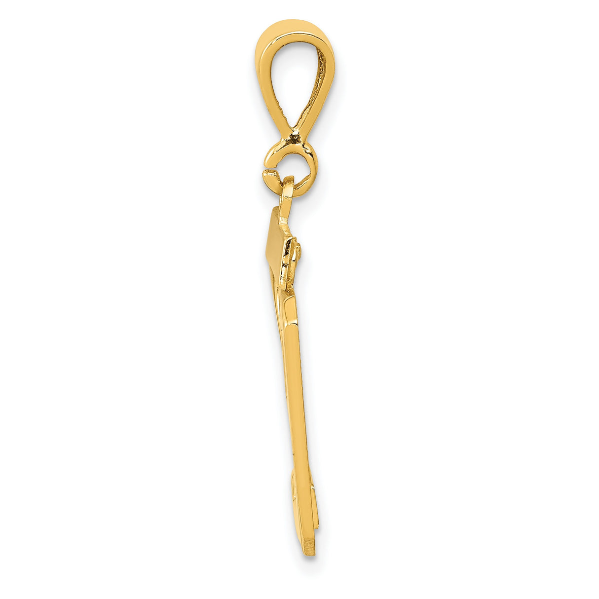 Medium Polished Number 29 Charm Pendant in Real 14k Yellow Gold