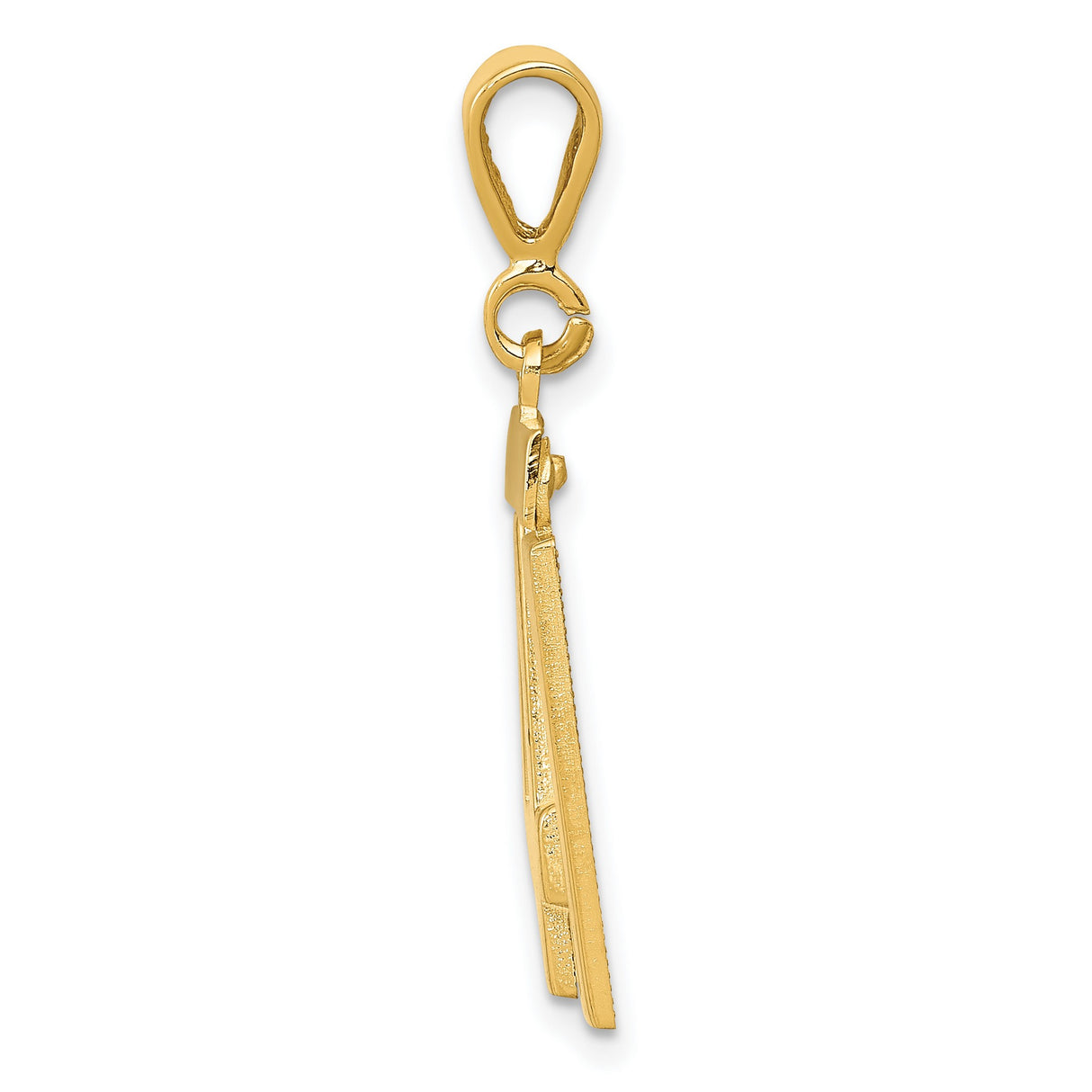 Medium Polished Number 41 Charm Pendant in Real 14k Yellow Gold