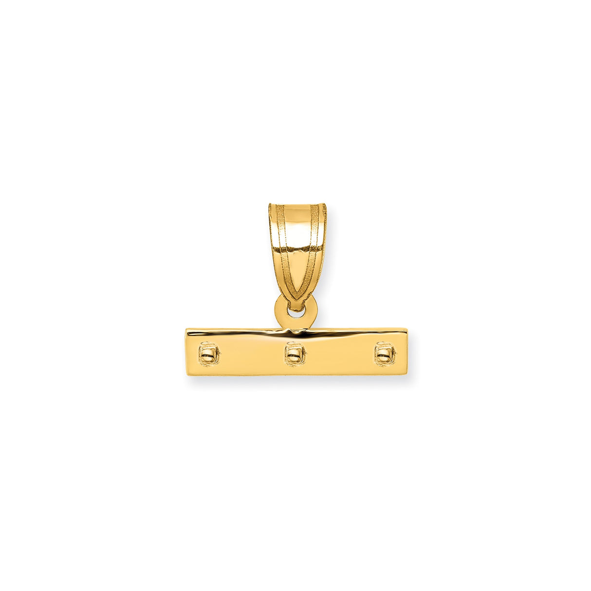 14k Yellow Gold Bar Pendant, Minimalist Polished Rectangle Charm, Custom Engraving Option