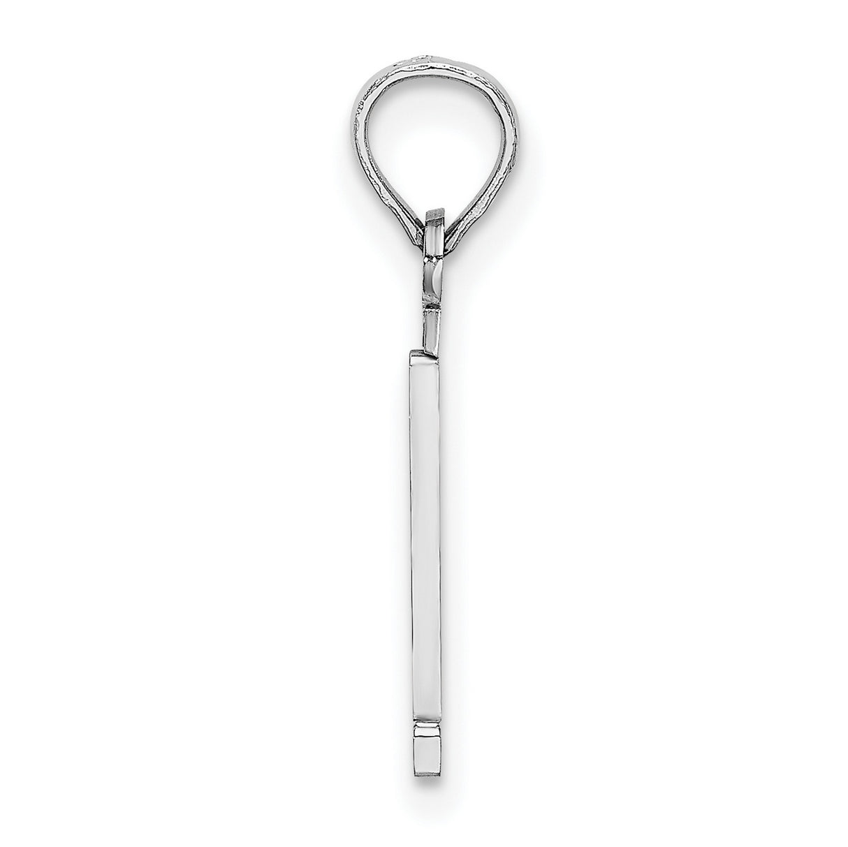 14k White Gold Number One Pendant, Polished Finish, Achievement Charm for Women or Unisex Wear