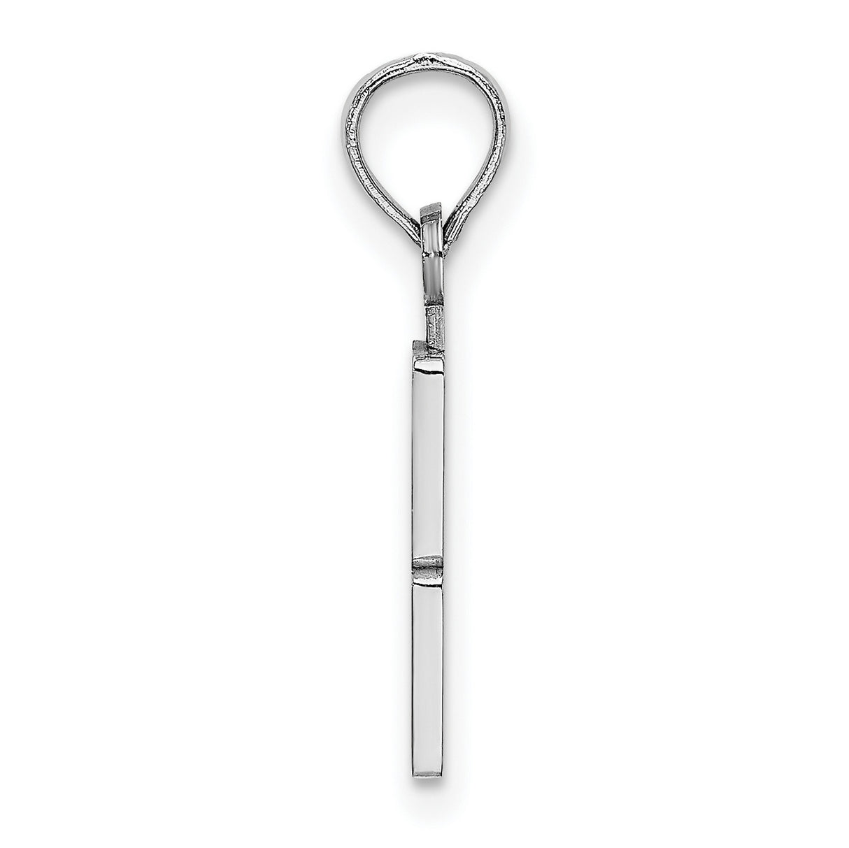 14k White Gold Number 3 Pendant Charm, Minimal Modern Design for Women or Unisex Wear