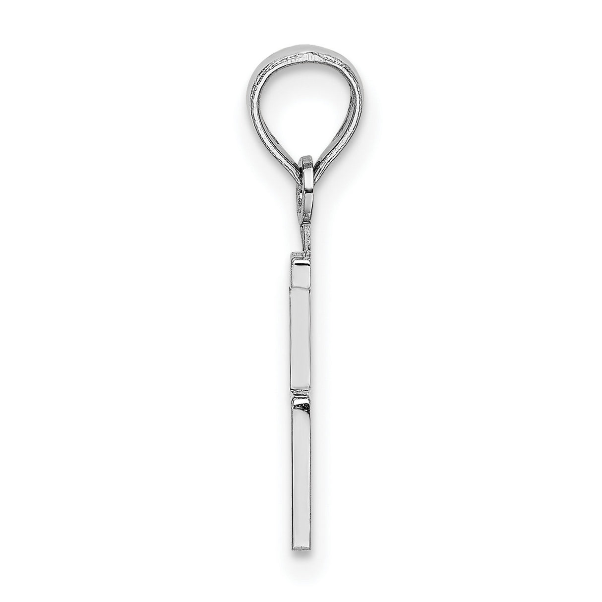 14k White Gold Chai Pendant with Hebrew Life Symbol, Jewish Faith Charm