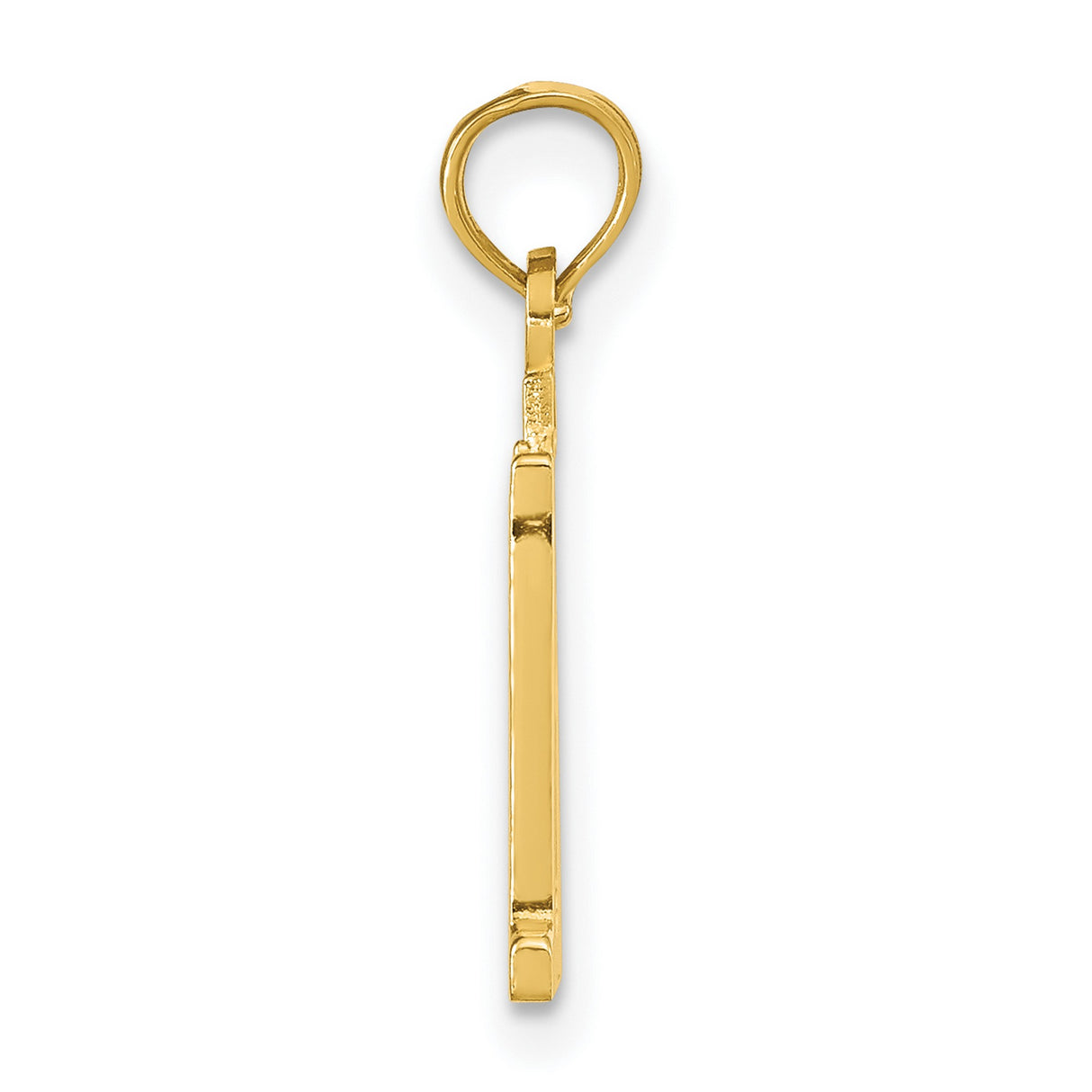 14k Yellow Gold Number 11 Pendant, Polished Charm for Men or Women, Sports or Lucky Number Jewelry