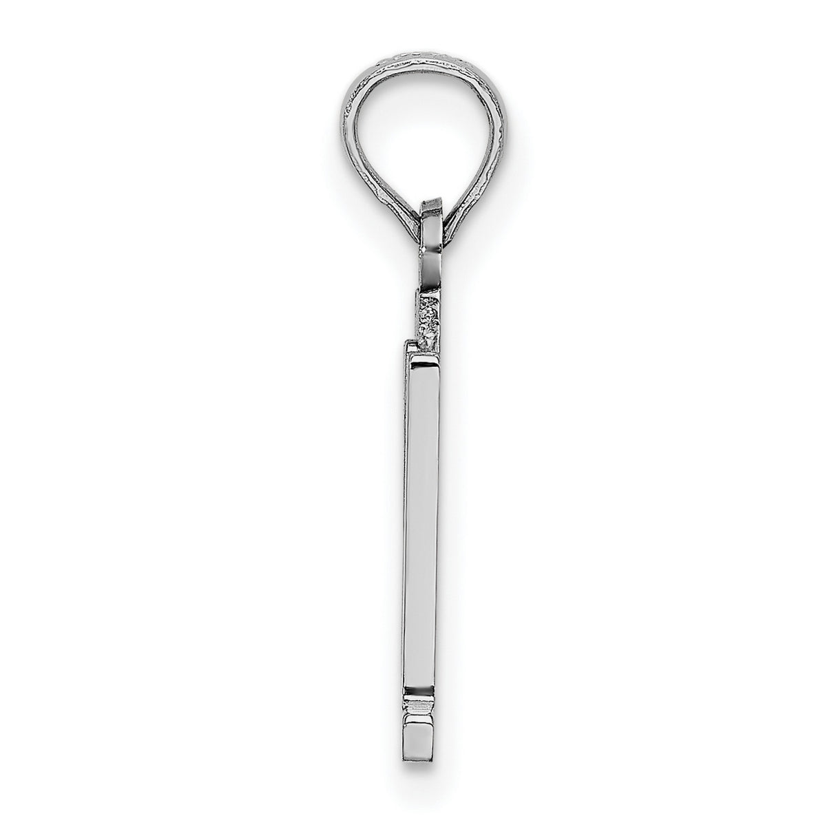 14k White Gold Number 11 Pendant, Bold Block Numerals, Unisex Sports Charm