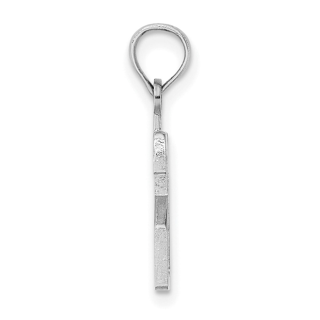 14k White Gold Number 21 Pendant, Polished Milestone Charm for 21st Birthday or Anniversary