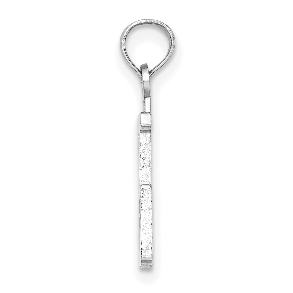 14k White Gold Number 25 Pendant, Bold Stylized Twenty Five Charm for Men and Women