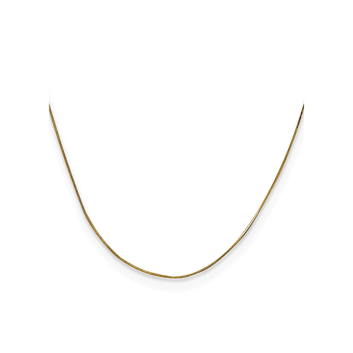 14K Yellow Gold 0.5 mm Polished Chain Necklace, Solid
