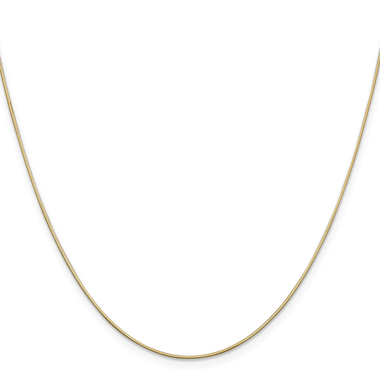 14K Yellow Gold 0.6 mm Polished Chain Necklace, Solid