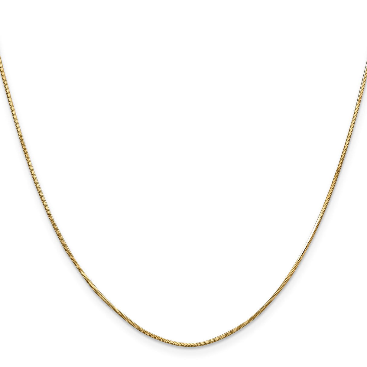 14K Yellow Gold 0.8 mm Polished Chain Necklace, Solid