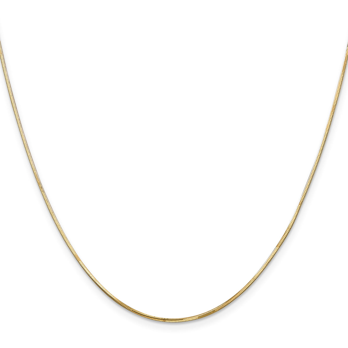 14K Yellow Gold 0.9 mm Polished Chain Necklace, Solid