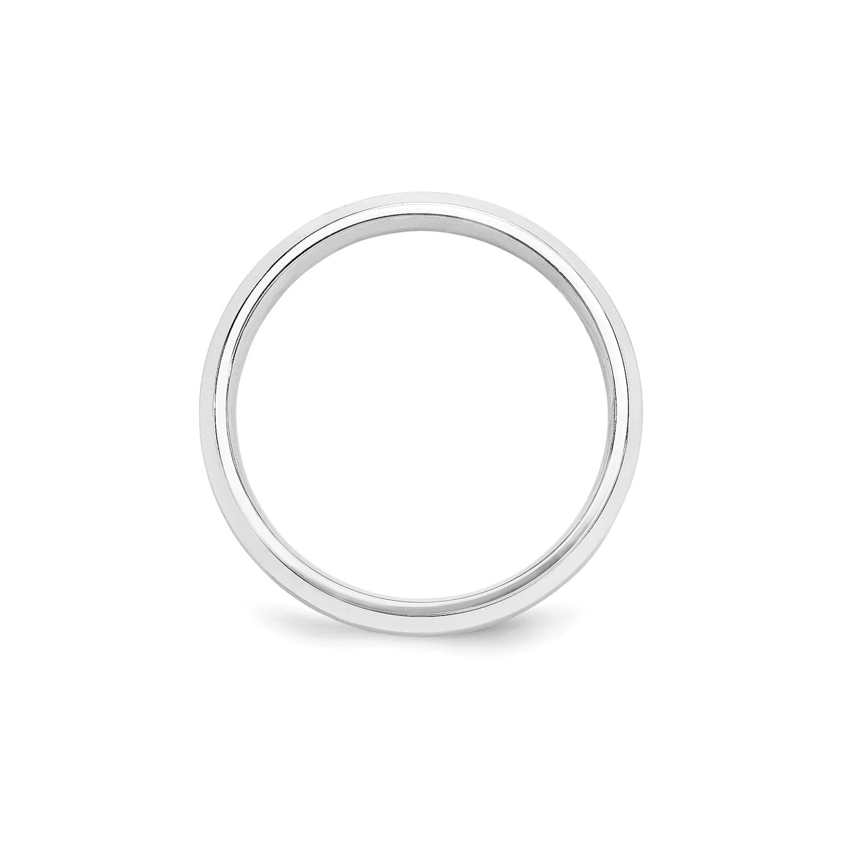 White Gold Knife Edge, Beveled Edge wedding band ring alternate angle