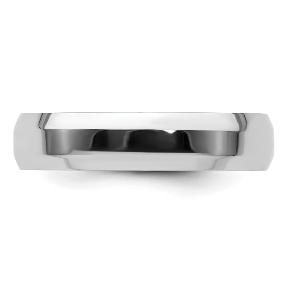 White Gold Knife Edge, Beveled Edge wedding band ring detail view