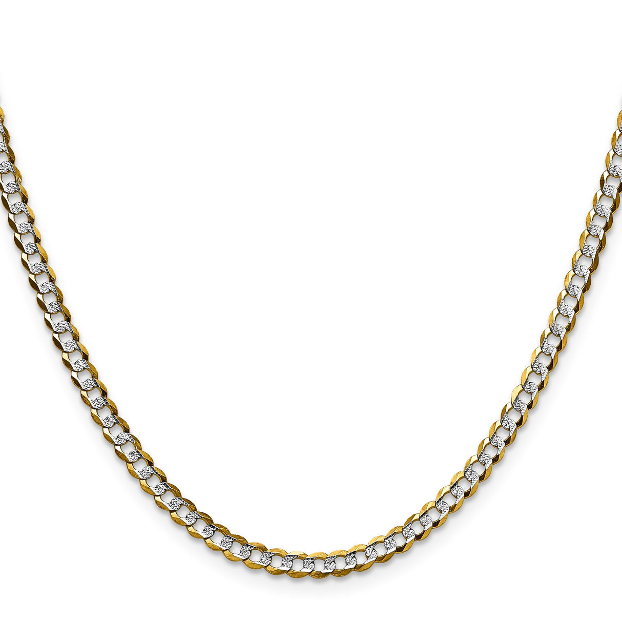 14K Yellow Gold 3.7 mm Polished Chain Necklace, Solid