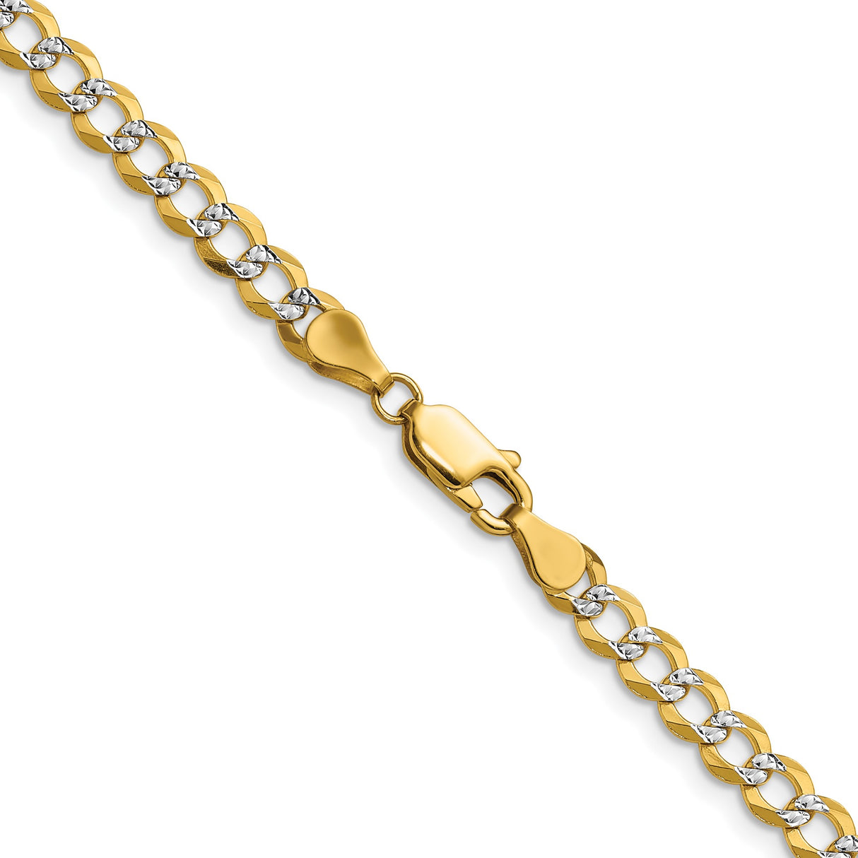 14K Yellow Gold 4.8 mm Polished Chain Necklace, Solid alternate angle