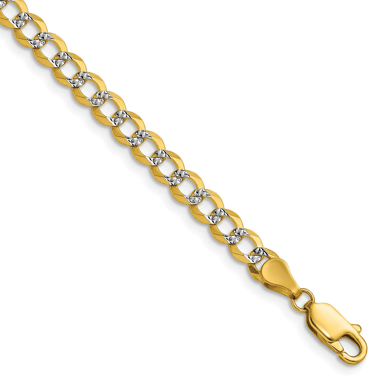 14K Yellow Gold 4.8 mm Polished Chain Necklace, Solid detail view
