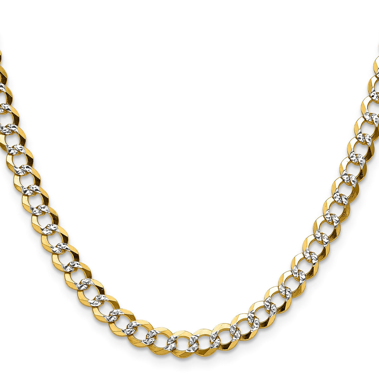 14K Yellow Gold 5.9 mm Polished Chain Necklace, Solid
