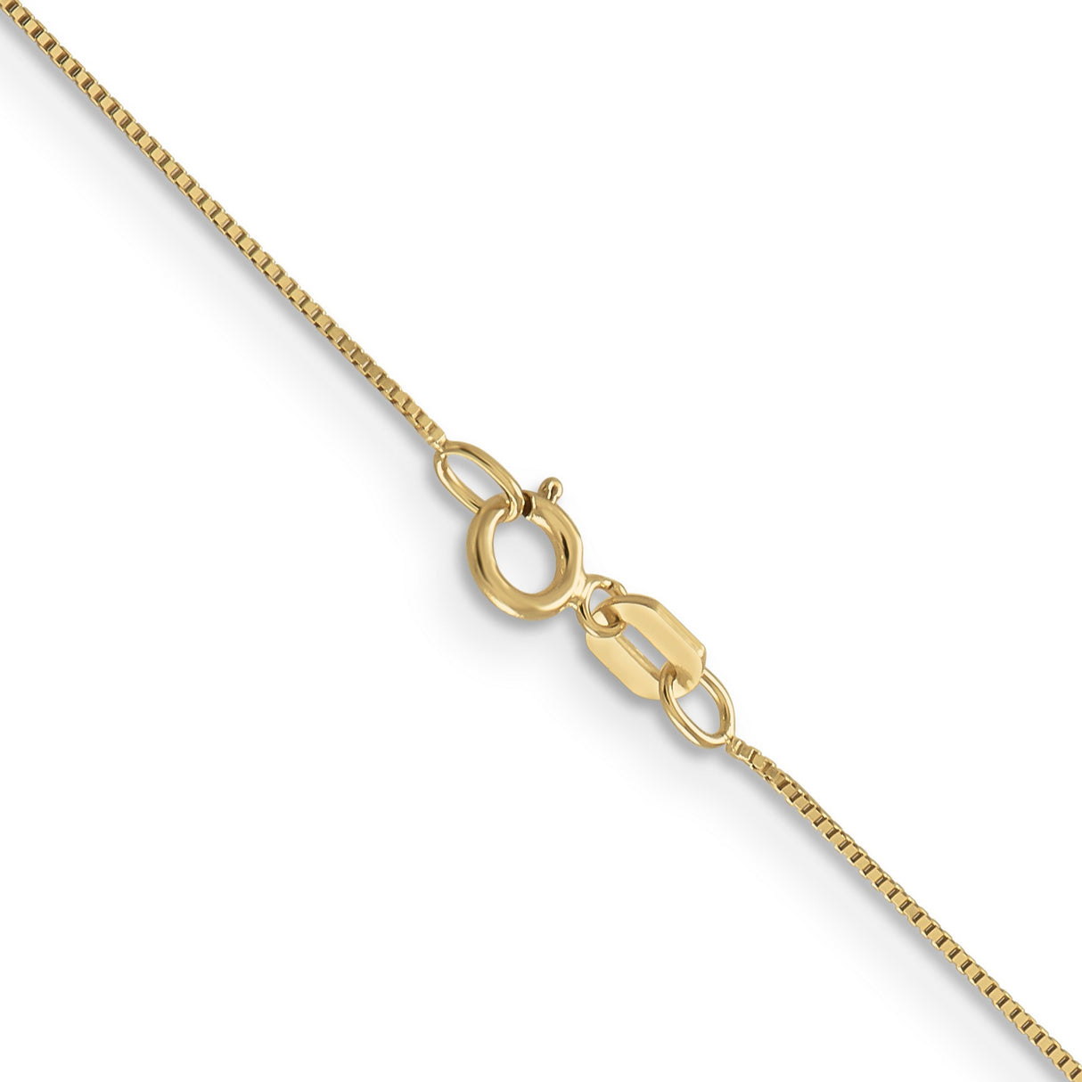 14K Yellow Gold 0.5 mm Box Chain Anklet, Polished alternate angle