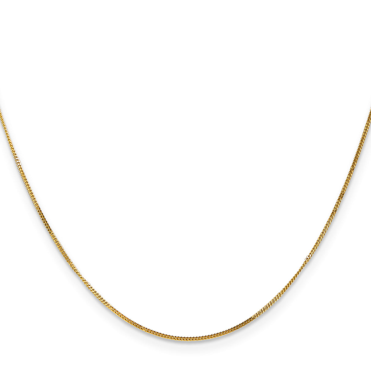 14K Yellow Gold 0.9 mm Curb Chain Necklace, Polished