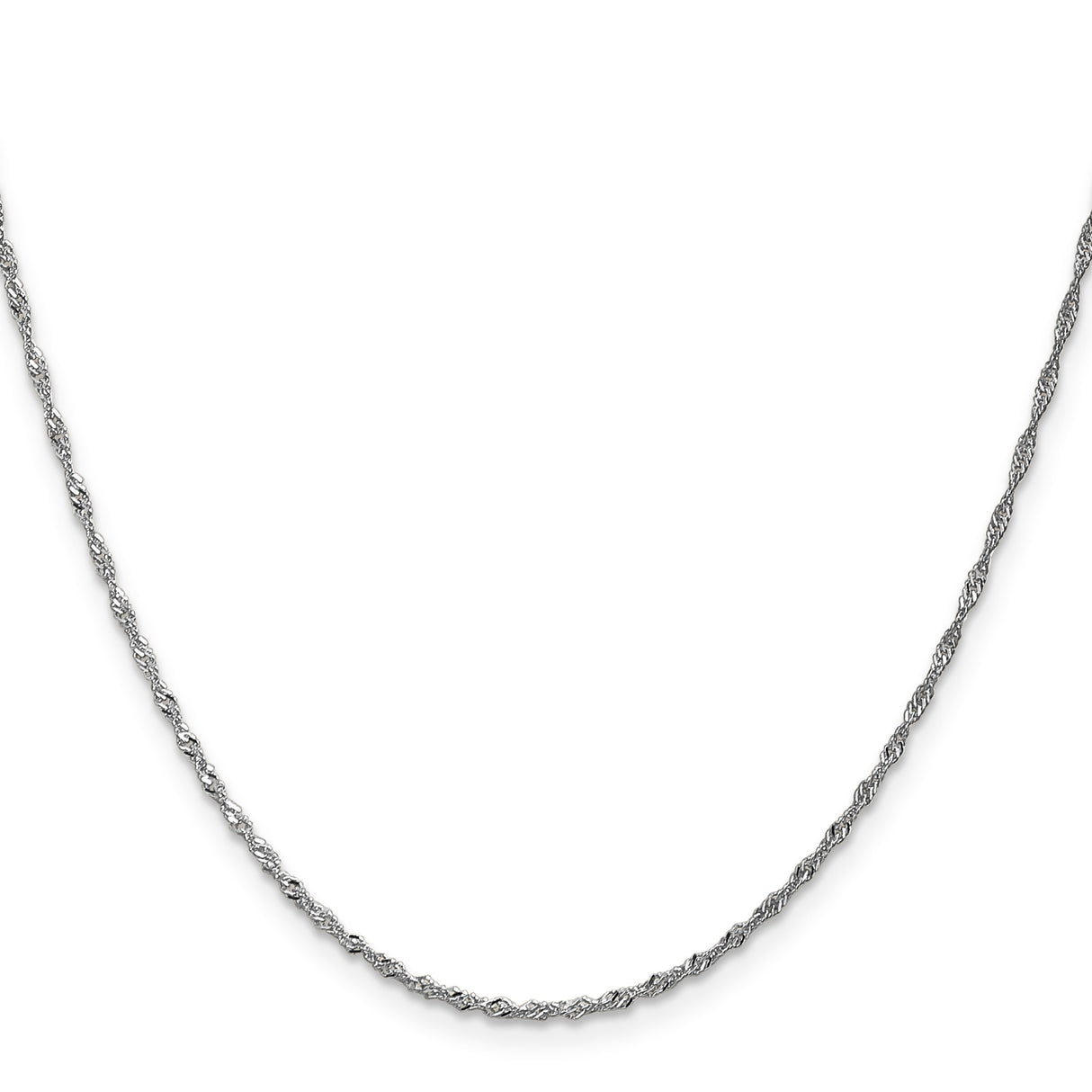 14K White Gold 1.4 mm Singapore Chain Necklace, Polished