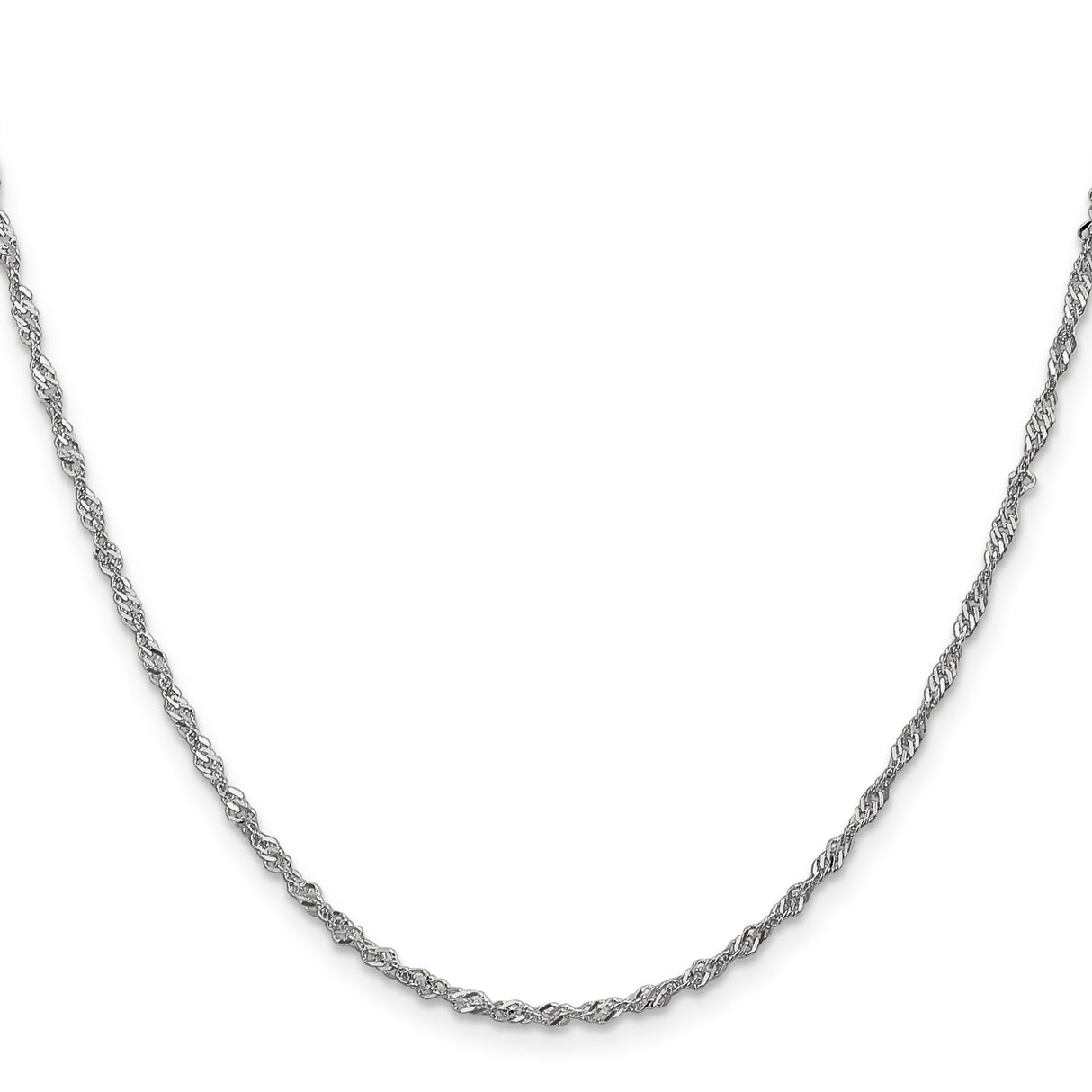 14K White Gold 1.7 mm Singapore Chain Necklace, Polished