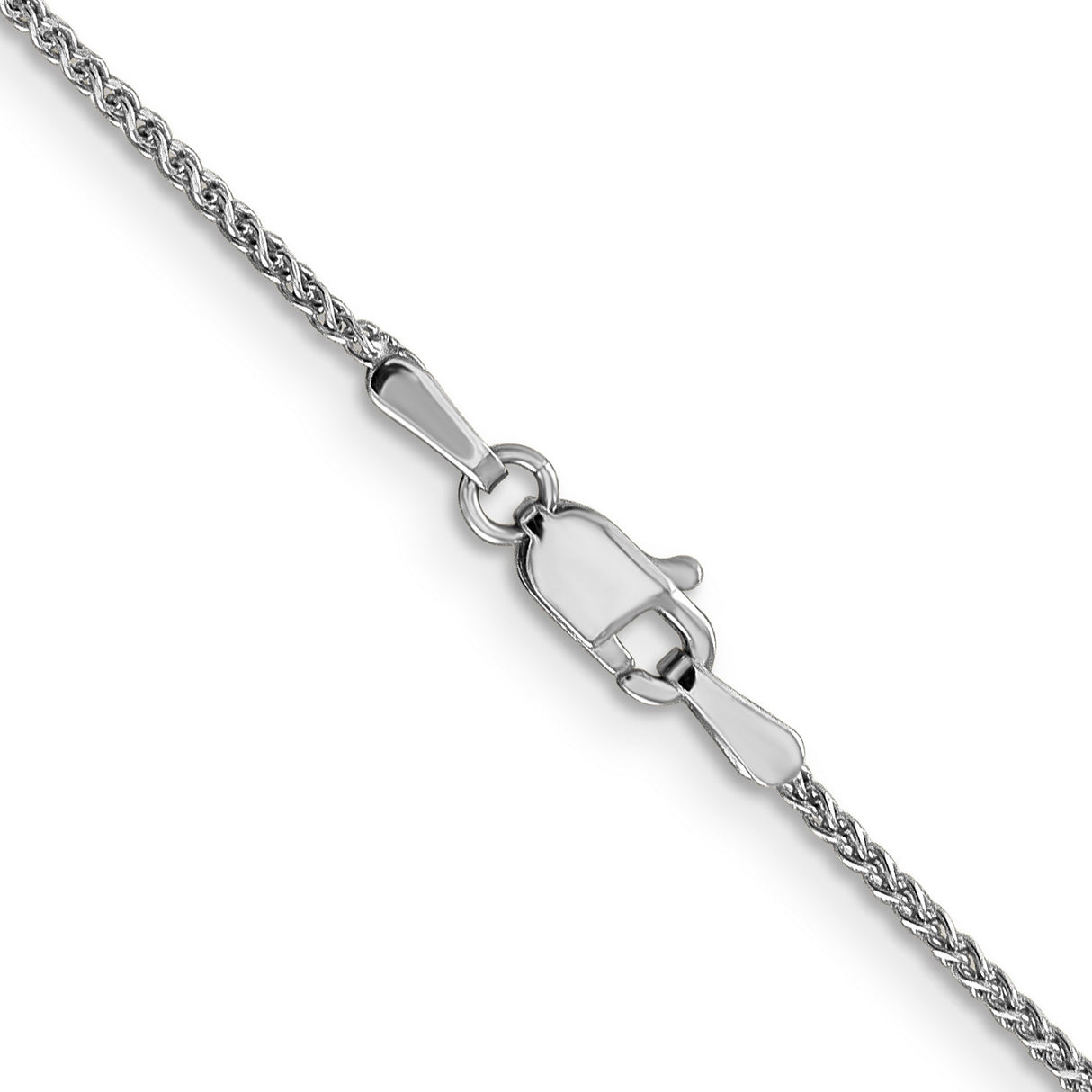 14K White Gold 1.25 mm Polished Chain Necklace, Solid alternate angle