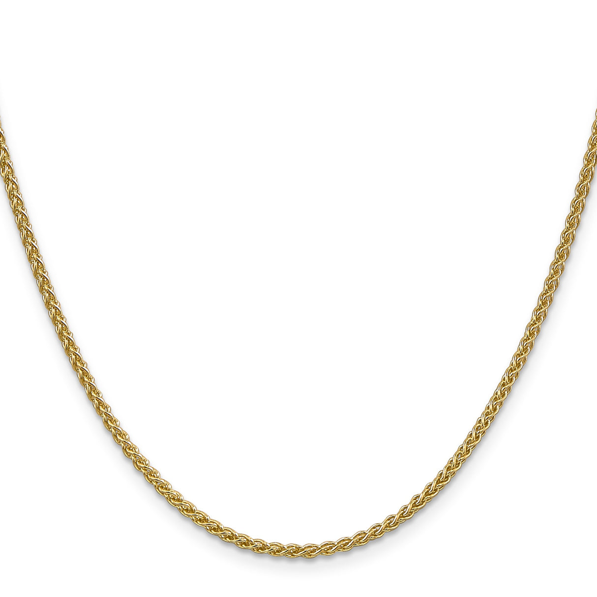 14K Yellow Gold 2.1 mm Polished Chain Necklace, Solid