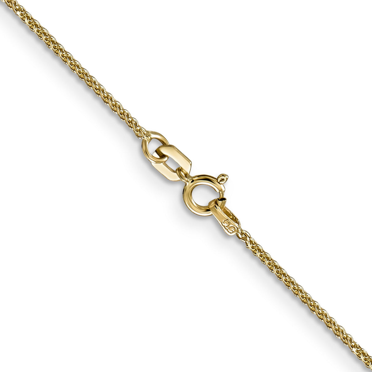 14K Yellow Gold 1.05 mm Polished Chain Necklace, Solid alternate angle