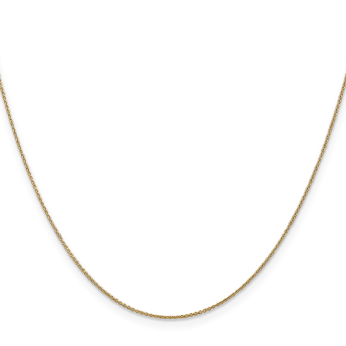 14K Yellow Gold 0.75 mm Polished Chain Necklace, Solid