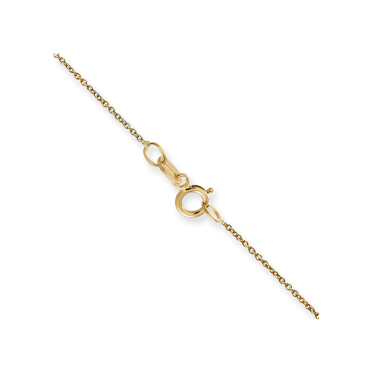 14K Yellow Gold 0.75 mm Polished Chain Anklet, Solid alternate angle