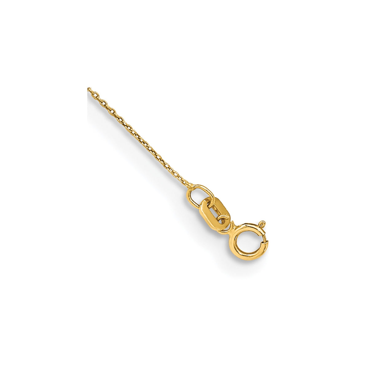 14K Yellow Gold 0.75 mm Polished Chain Anklet, Solid detail view