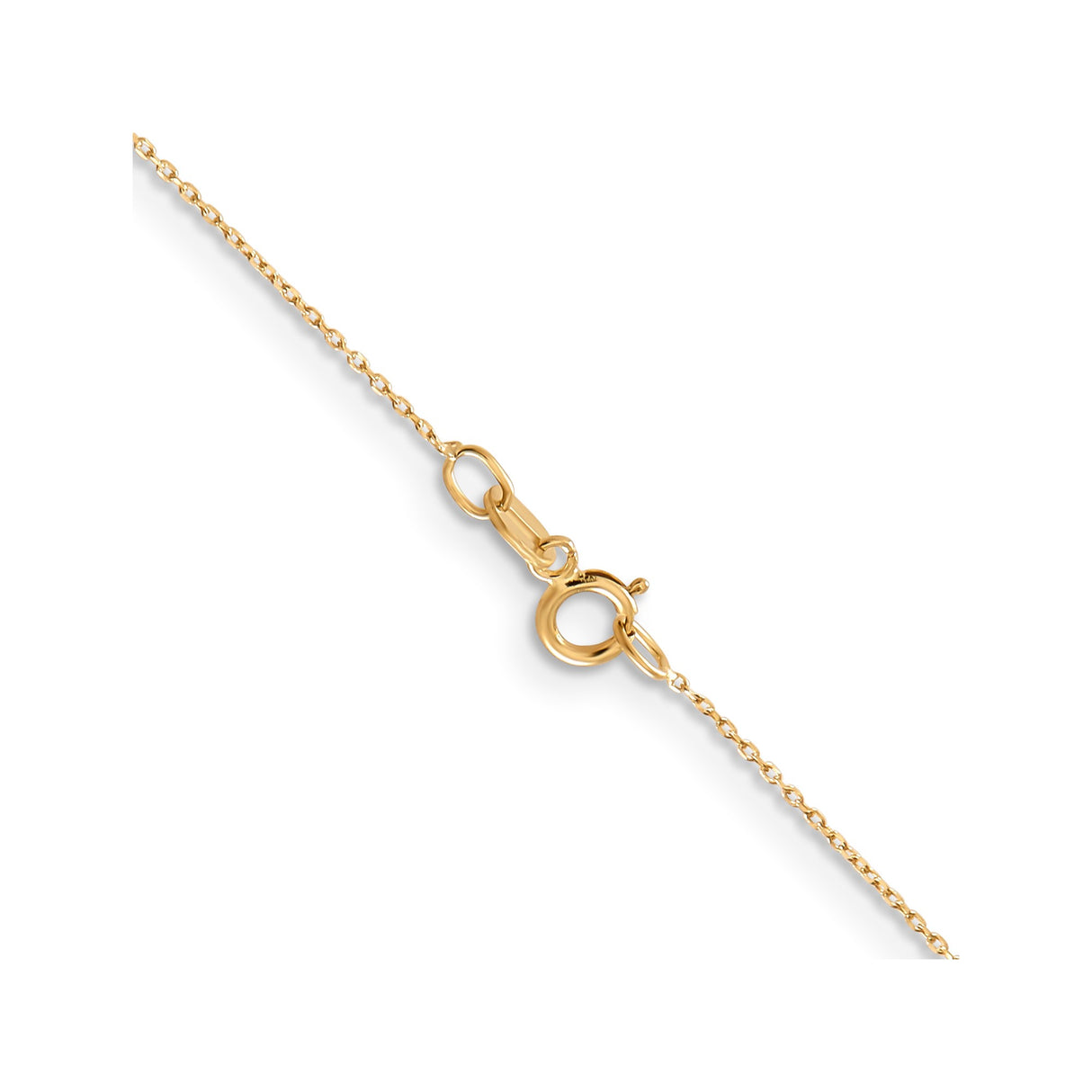 14K Yellow Gold 0.6 mm Polished Chain Necklace, Solid alternate angle