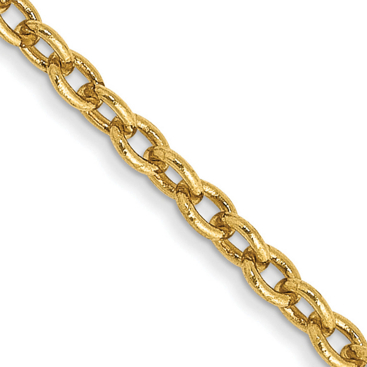 14K Yellow Gold 1.8 mm Polished Chain Necklace, Solid detail view