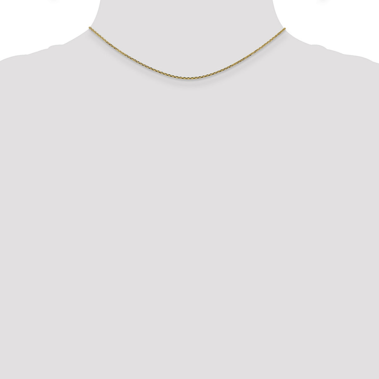 14K Yellow Gold 1.45 mm Polished Chain Necklace, Solid detail view
