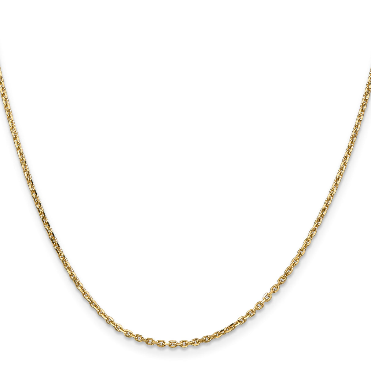 14K Yellow Gold 1.65 mm Polished Chain Necklace, Solid