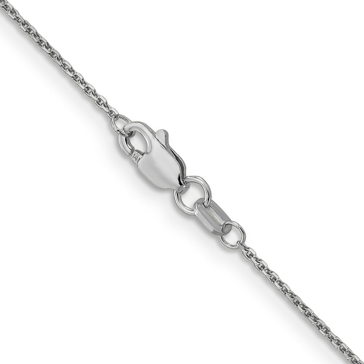 14K White Gold 0.95 mm Polished Chain Necklace, Solid alternate angle