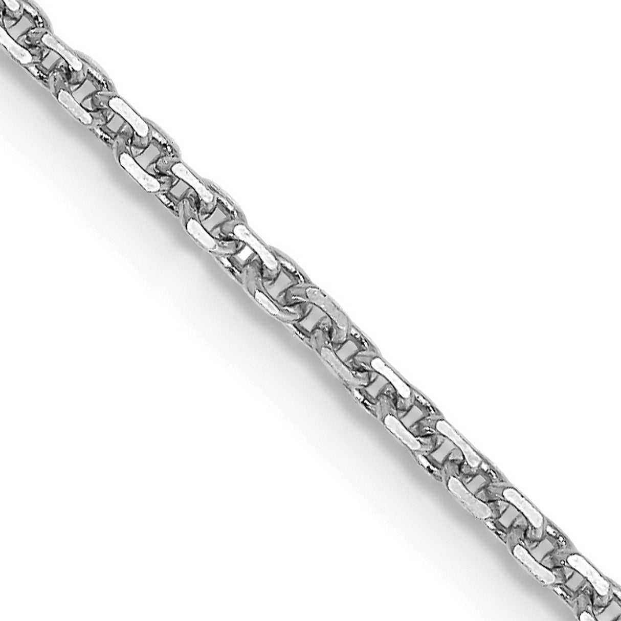 14K White Gold 1.45 mm Polished Chain Necklace, Solid detail view