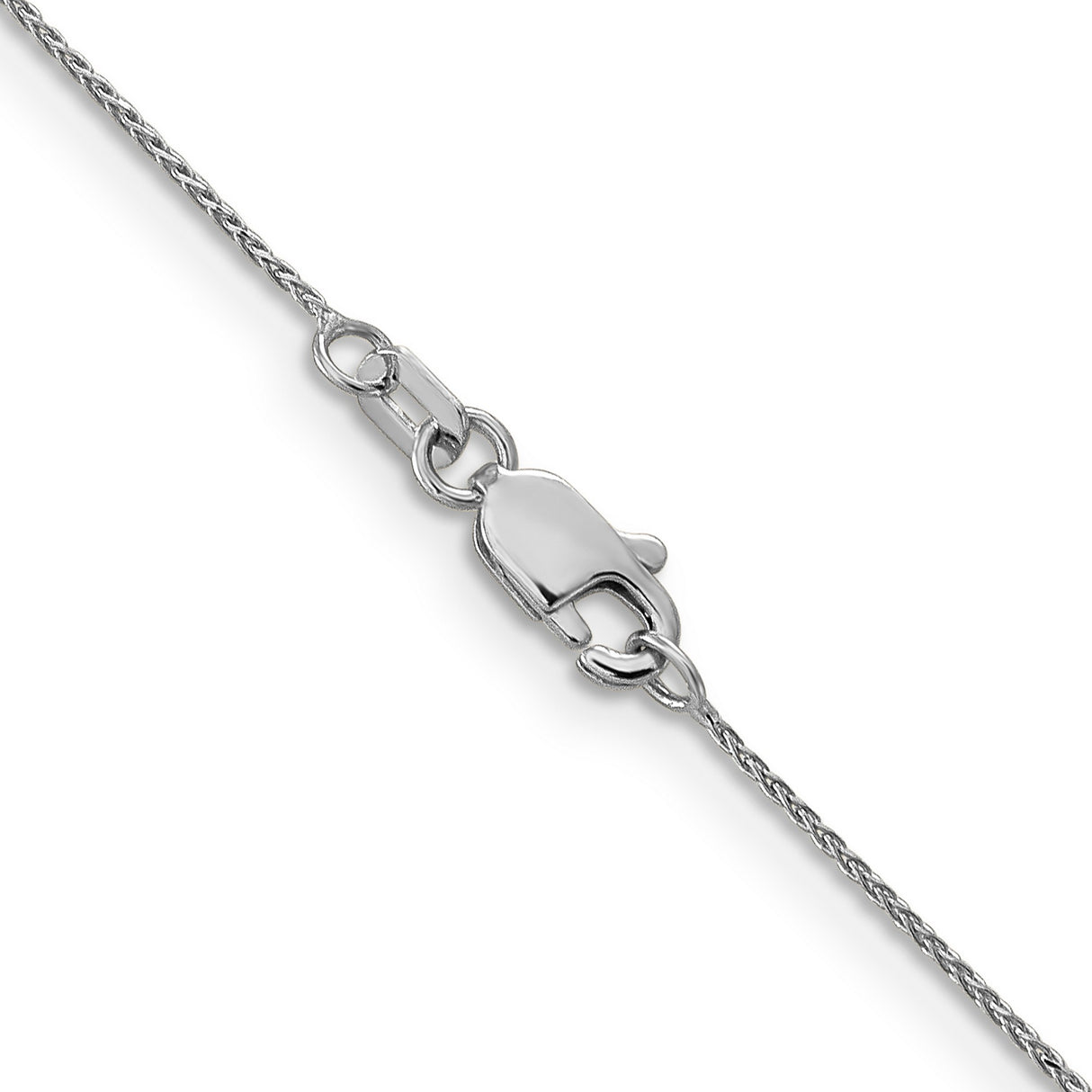 14K White Gold 0.85 mm Polished Chain Necklace, Solid alternate angle