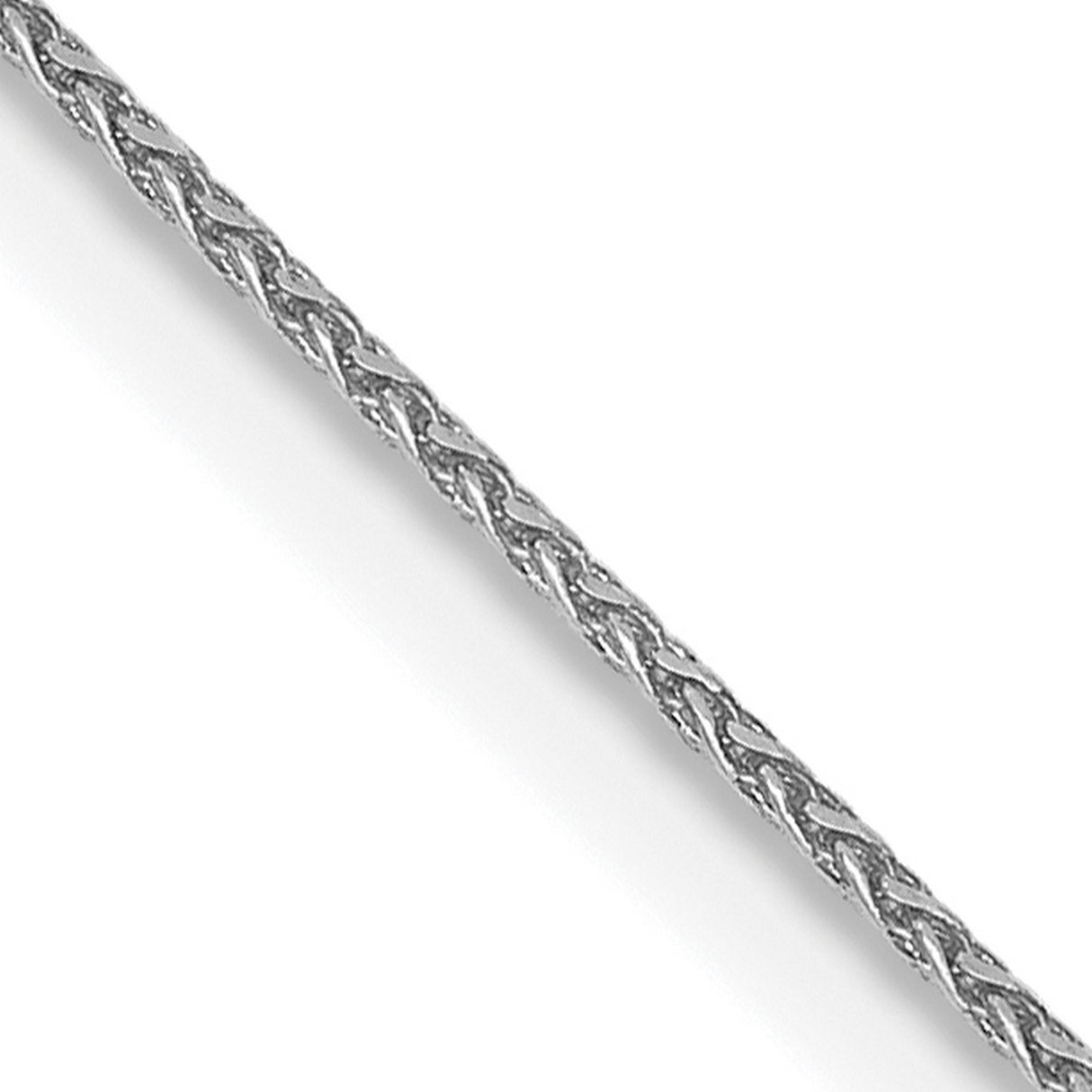14K White Gold 0.85 mm Polished Chain Necklace, Solid detail view