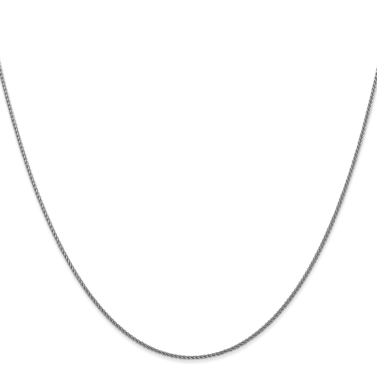 14K White Gold 1.05 mm Polished Chain Necklace, Solid