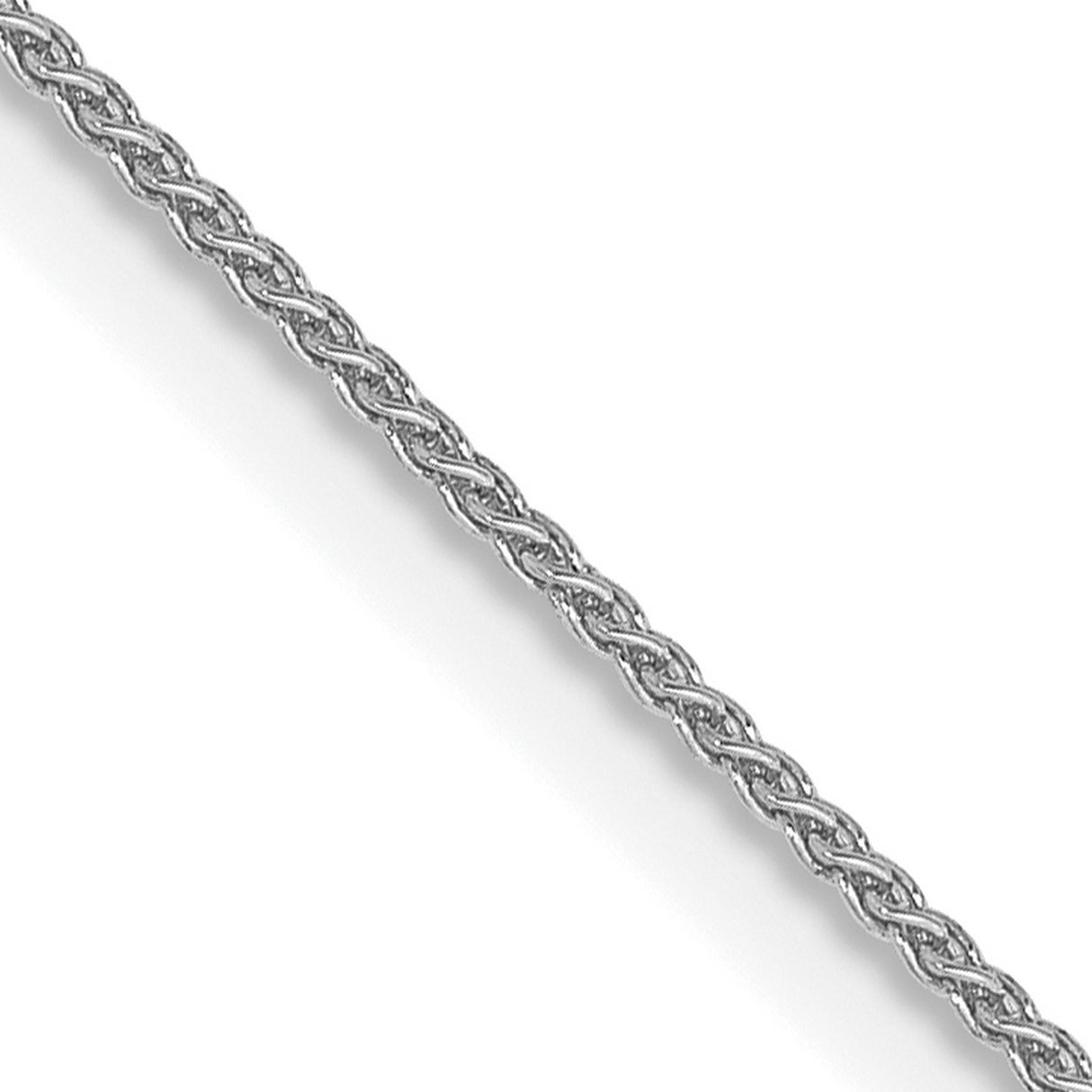14K White Gold 0.85 mm Polished Chain Necklace, Solid detail view