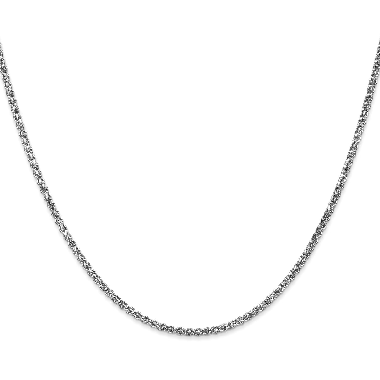 14K White Gold 1.05 mm Polished Chain Necklace, Solid