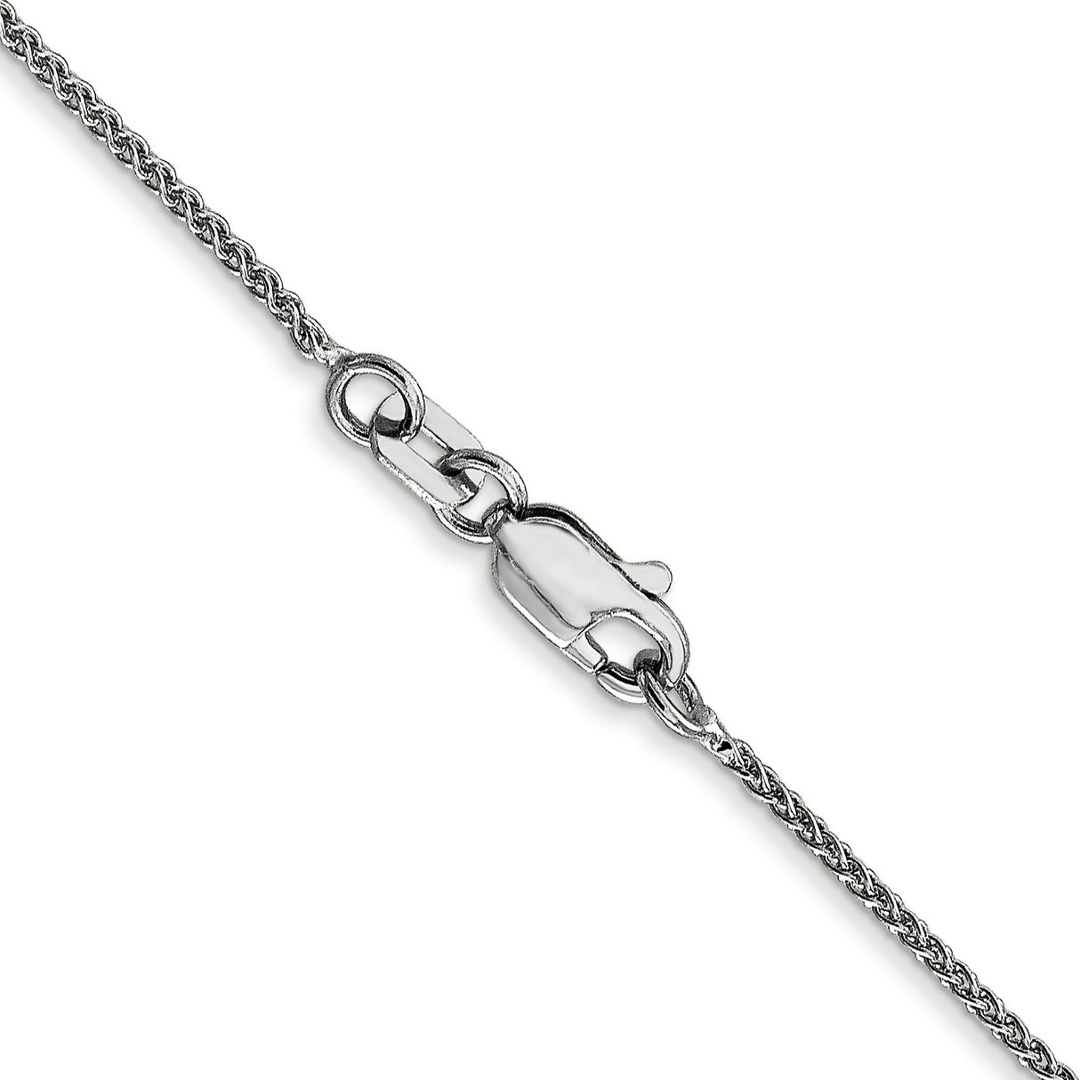14K White Gold 1.05 mm Polished Chain Necklace, Solid alternate angle