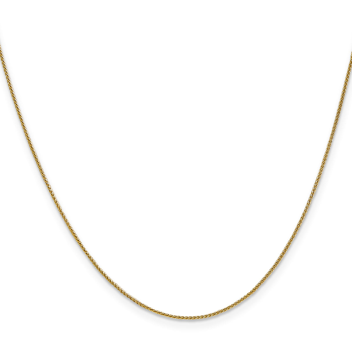 14K Yellow Gold 0.85 mm Polished Chain Necklace, Solid