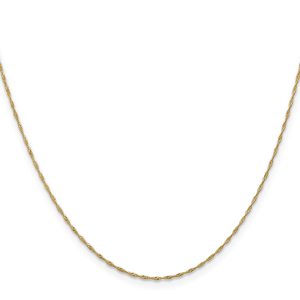 14K Yellow Gold 1 mm Singapore Chain Necklace, Polished