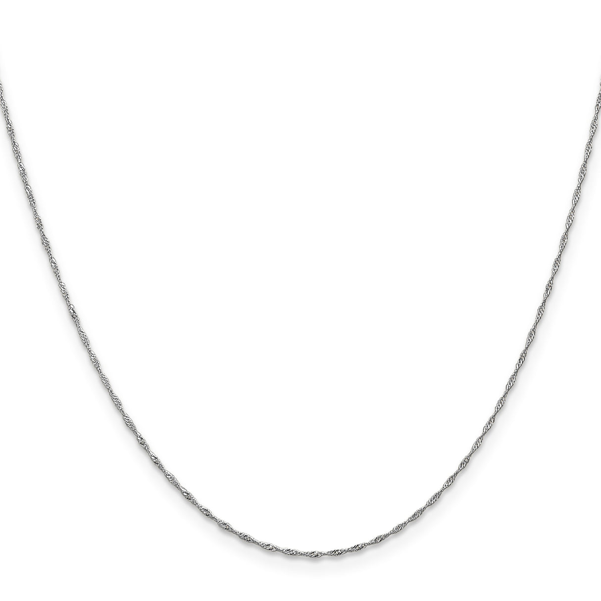 14K White Gold 1 mm Singapore Chain Necklace, Polished