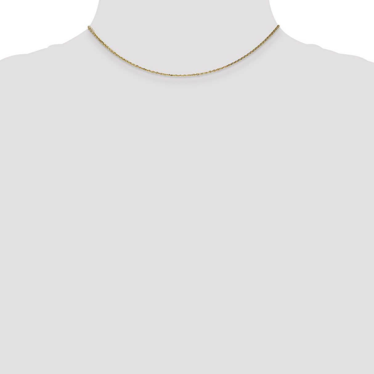14K Yellow Gold 0.95 mm Polished Chain Necklace, Solid detail view