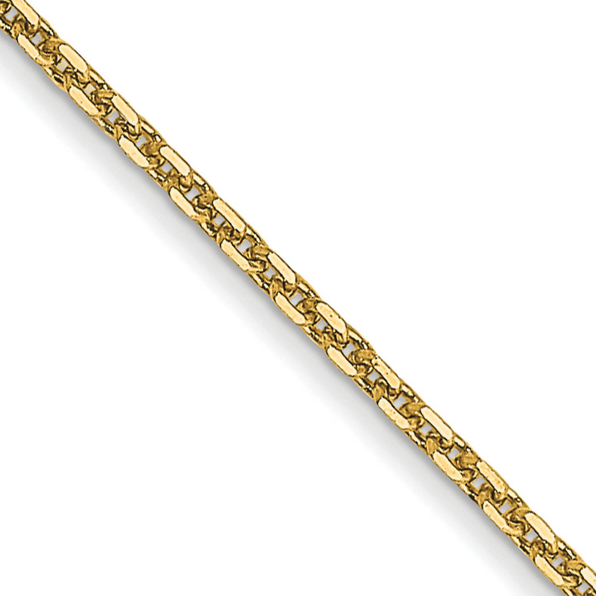 14K Yellow Gold 0.95 mm Polished Chain Necklace, Solid detail view