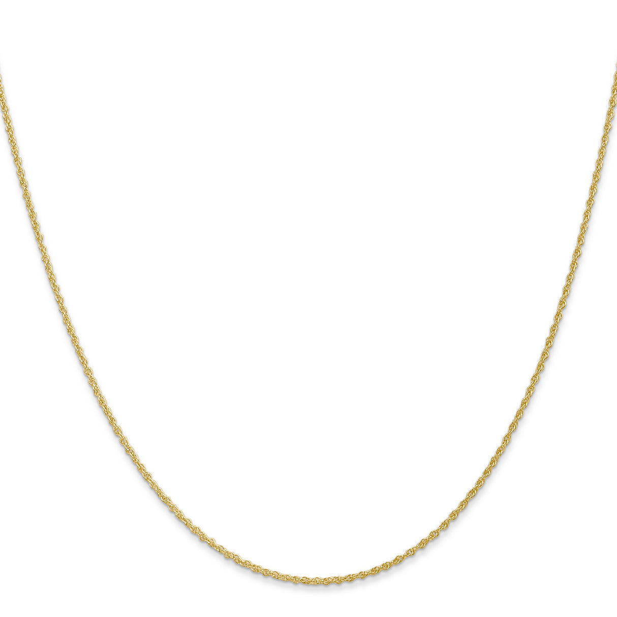 14K Yellow Gold 1.1 mm Rope Chain Necklace, Polished