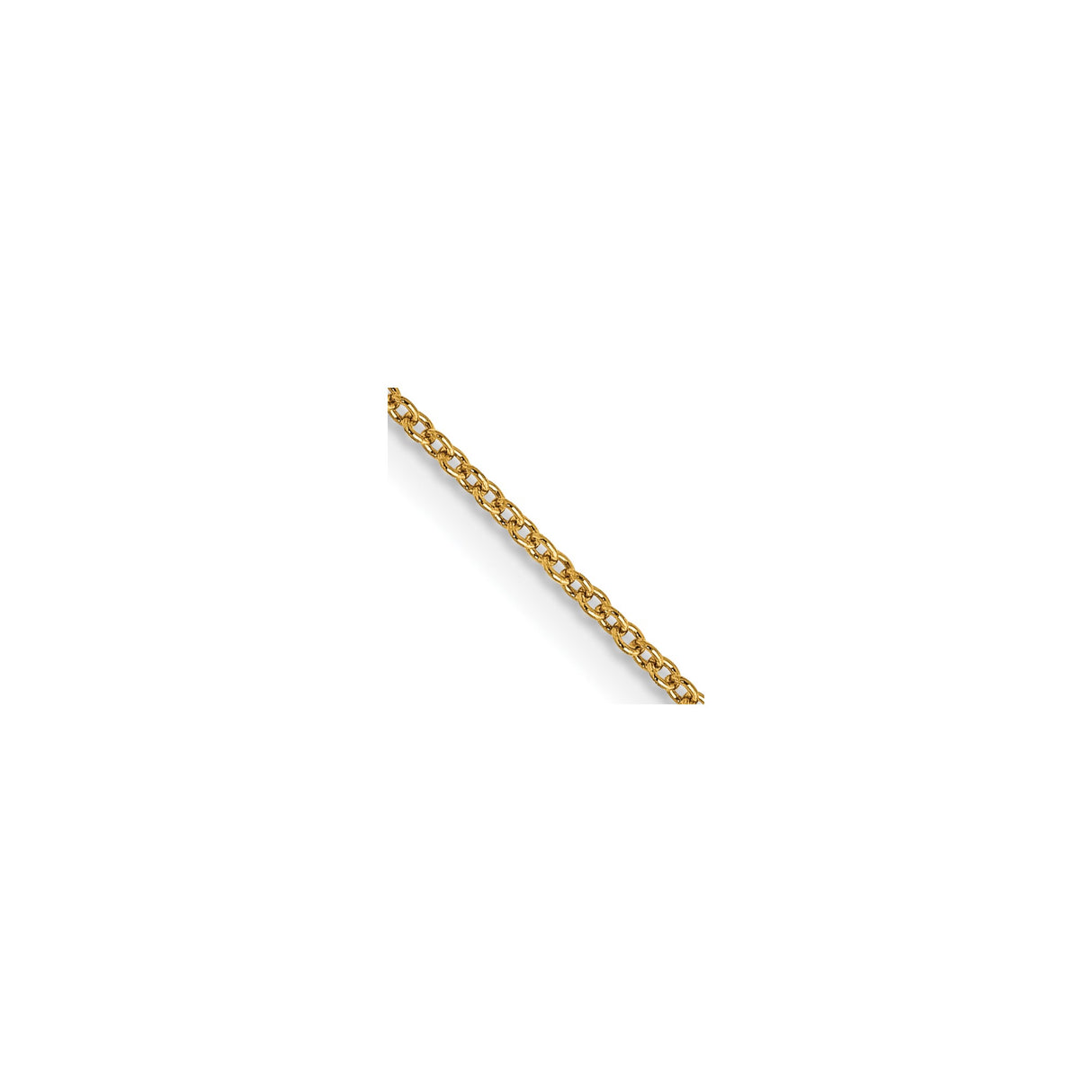 14K Yellow Gold 0.9 mm Polished Chain Necklace, Solid detail view