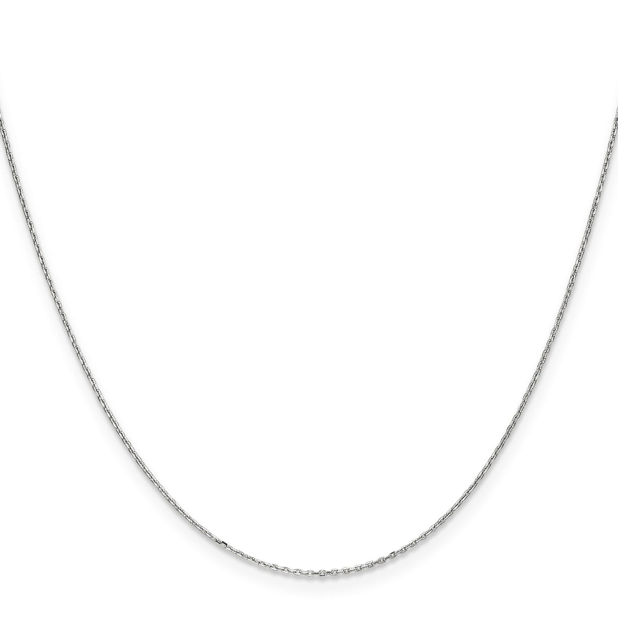 14K White Gold 0.8 mm Polished Chain Necklace, Solid